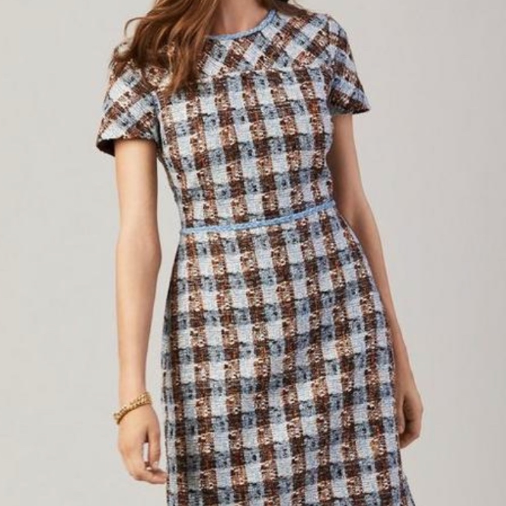 Brooks Brothers Checked Shimmer Boucle Dress